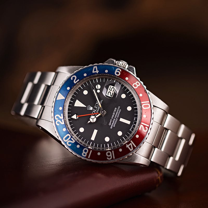Vintage Rolex GMT-Master 1675 Blue & Red Pepsi
