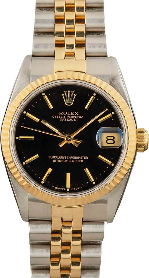 Pre-Owned Rolex Datejust 68273 Black Dial