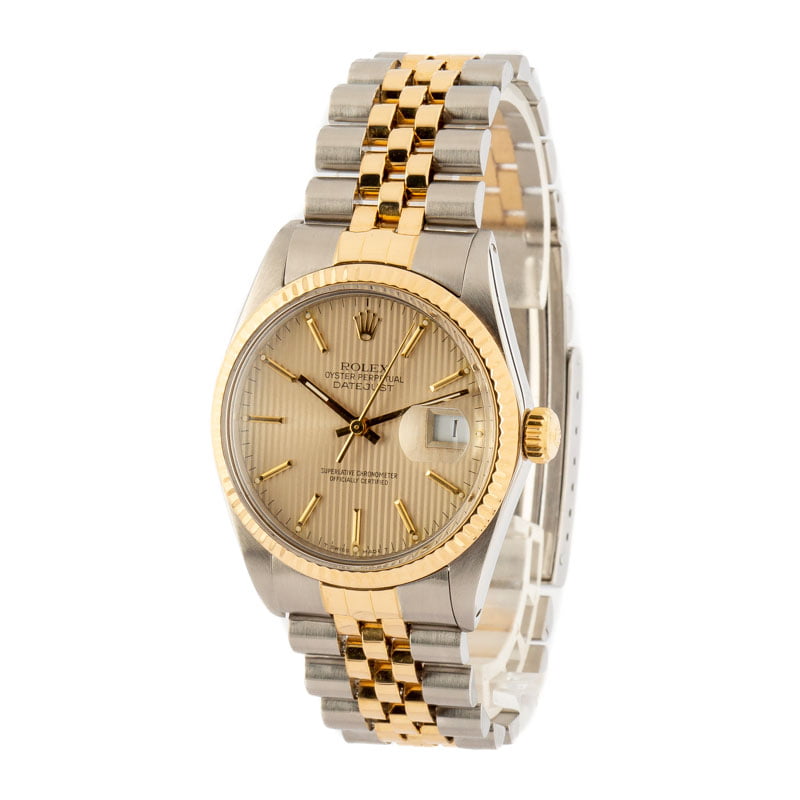Rolex Datejust 16013 Champagne Tapestry Dial
