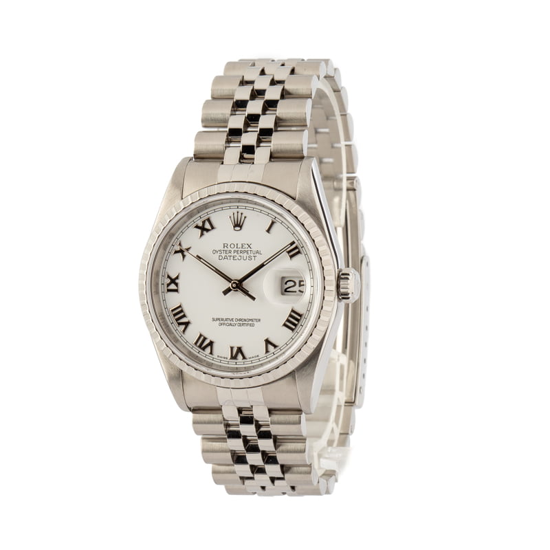 Rolex Datejust 16220 White Roman Dial