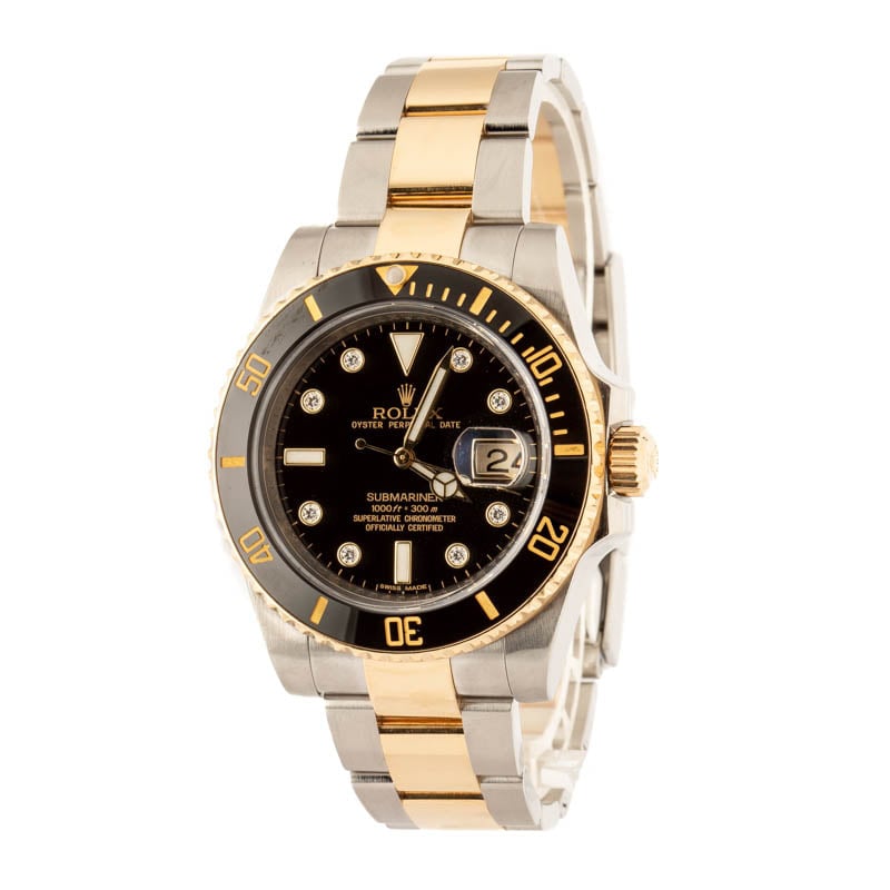 Rolex Submariner 116613LN Black Diamond Dial