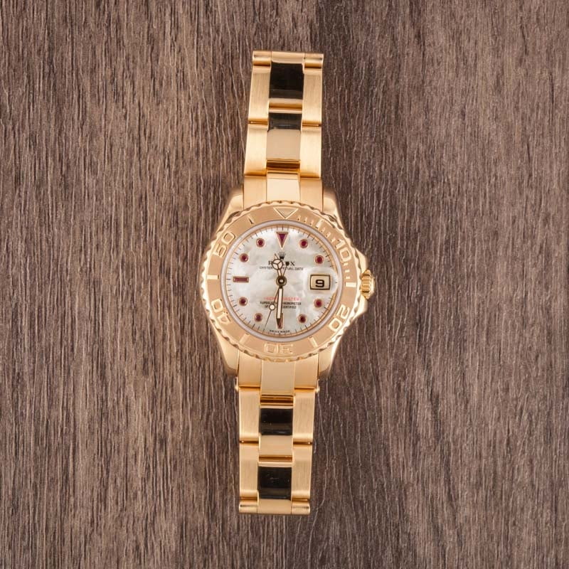 Rolex Yacht-Master 29 White Dial Yellow Gold Watch 169628 - 169628-WHT
