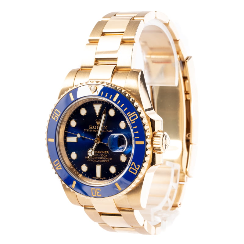 Rolex Gold Submariner 116618 Blue