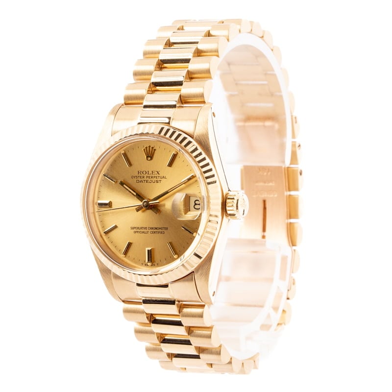 Ladies Rolex President 6827 18k Yellow Gold