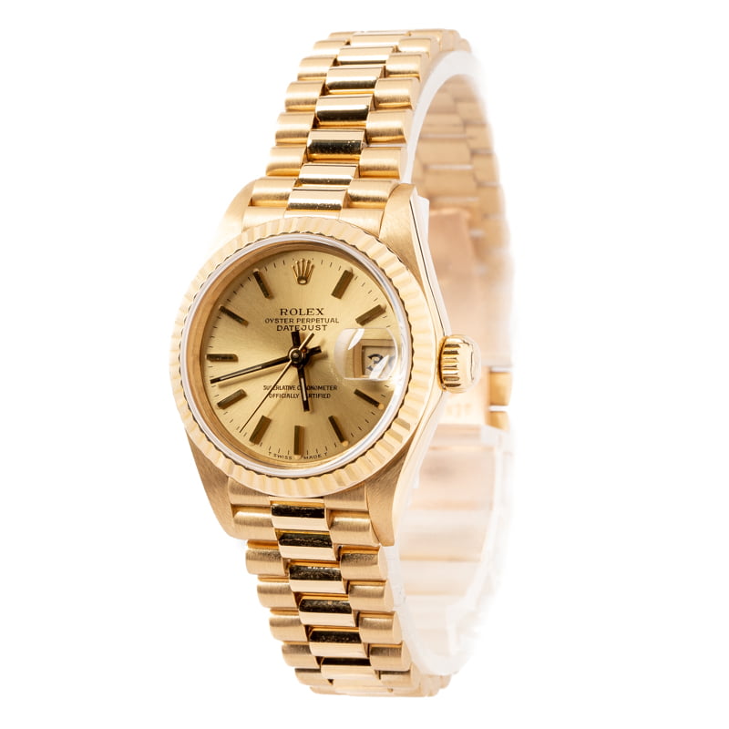 Ladies Rolex President 69178 Champagne Dial