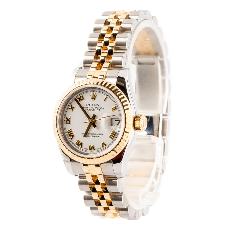 Ladies Rolex Datejust 179173 White Roman Dial