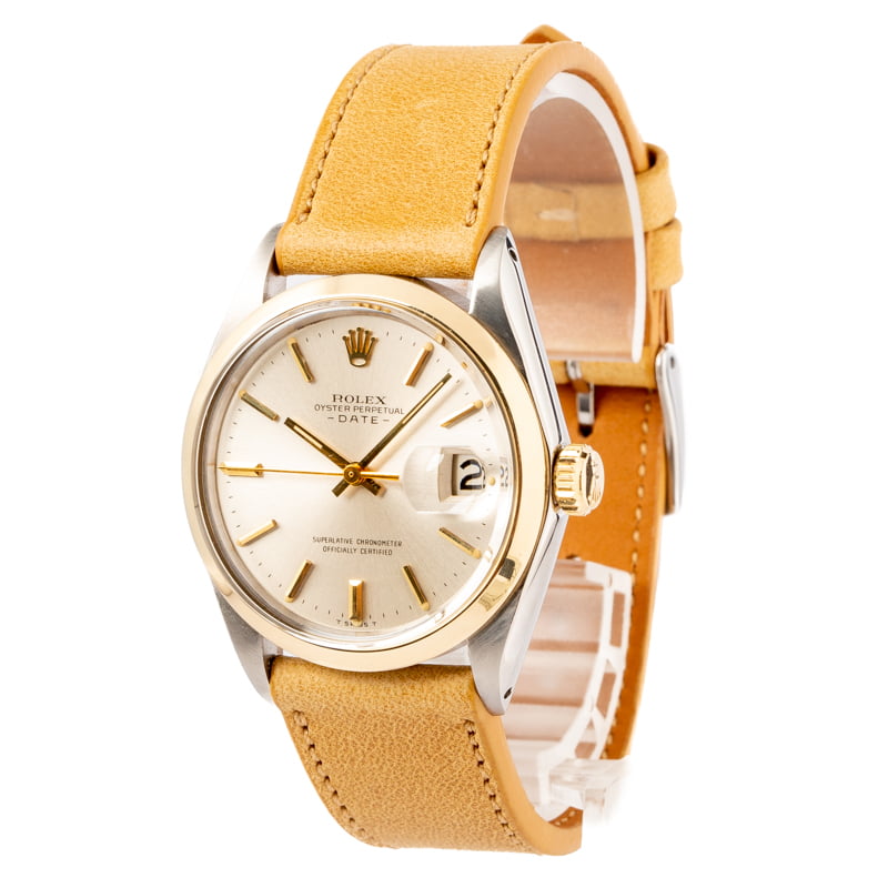 Pre-Owned Rolex Date 1500 Steel & Gold