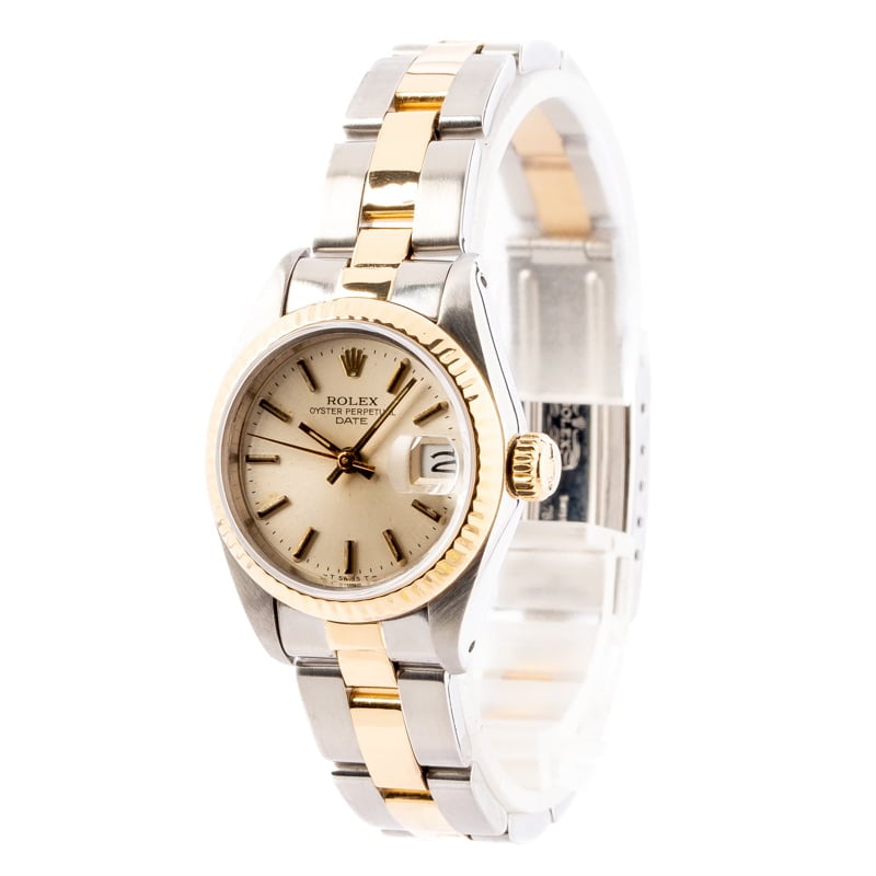 Pre-Owned Rolex Date 69173 Silver Dial