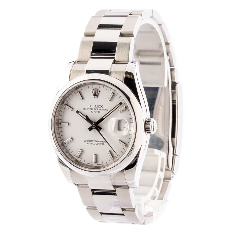 Rolex Date 115200 White Dial