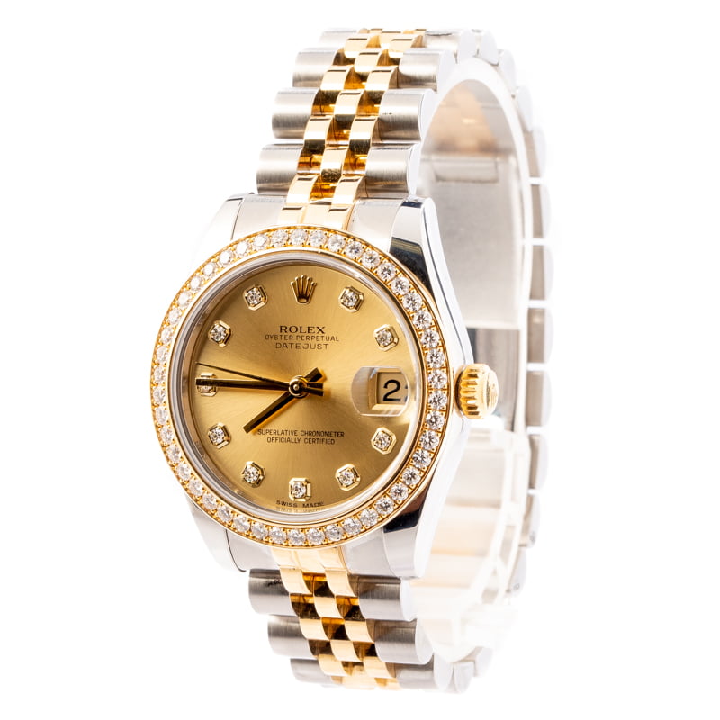 Ladies Rolex Datejust 178383 Diamond Dial & Bezel