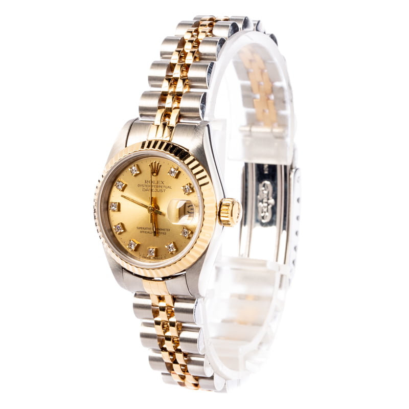 Rolex Ladies Datejust 69173 Champagne Diamond