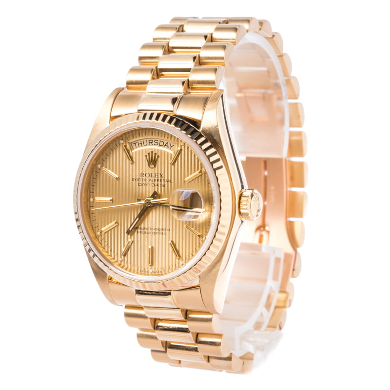 Rolex President 18038 Champagne Tapestry Dial