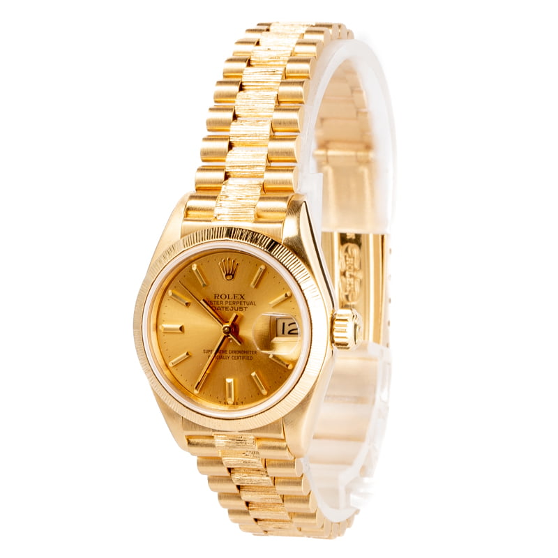 Ladies Rolex President 69278 Barked Finish