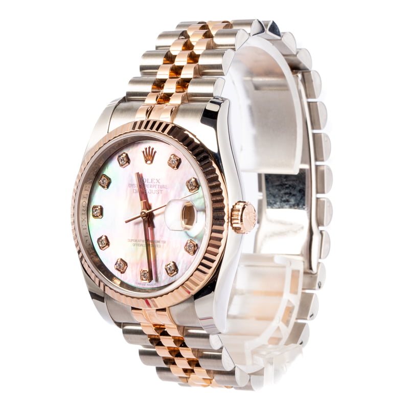 Rolex Diamond Datejust 116231 Two-Tone Everose