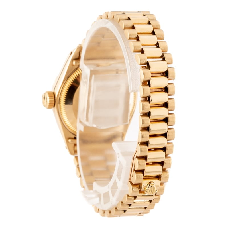 Ladies Rolex President 6917 White Buckley Dial