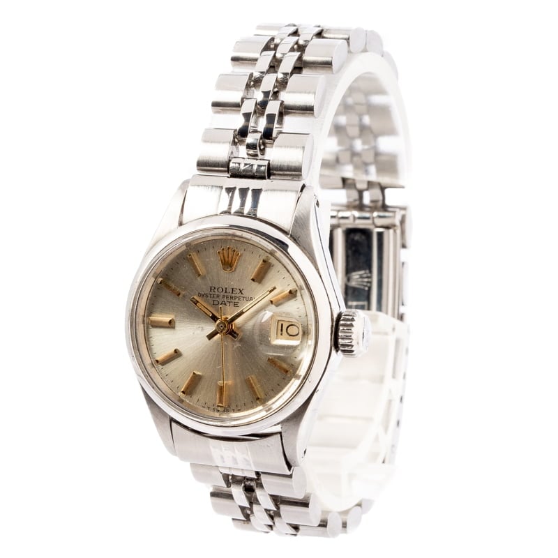 Ladies Rolex Date 6519 Silver Dial