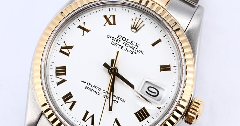Men's Rolex Datejust 16013 White Roman Dial