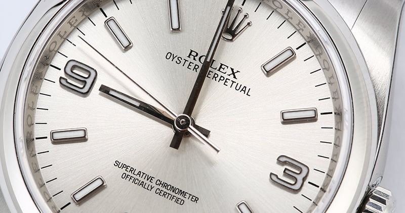 Unworn Rolex Oyster Perpetual 116000 Silver Arabic Dial