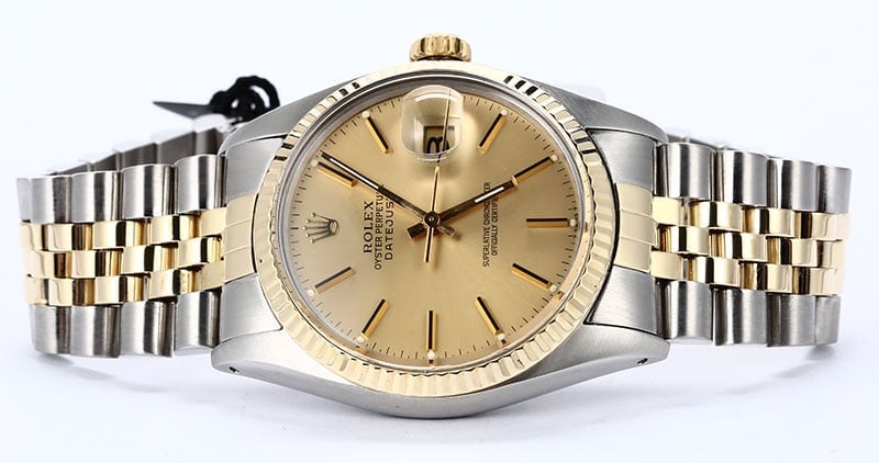 Certified Rolex Datejust 16013 Champagne Dial