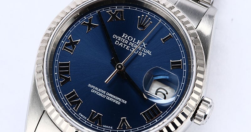 Genuine Rolex Datejust 16234 Blue Roman Dial