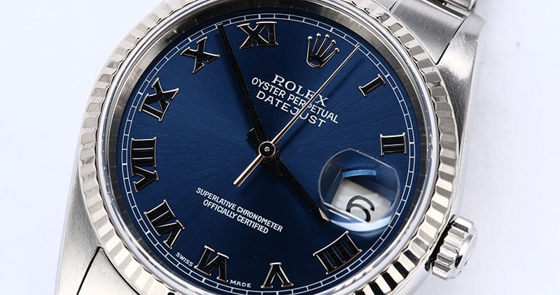 Genuine Rolex Datejust 16234 Blue Roman Dial