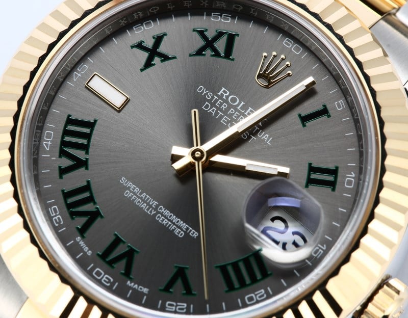 Rolex Datejust II 116333 Green Roman Numerals