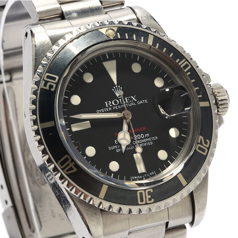 Vintage 1974 Rolex Red Submariner 1680 Fat Font Insert