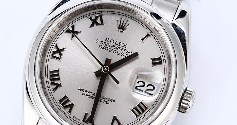 Rolex Datejust 116200 Rhodium Roman Dial
