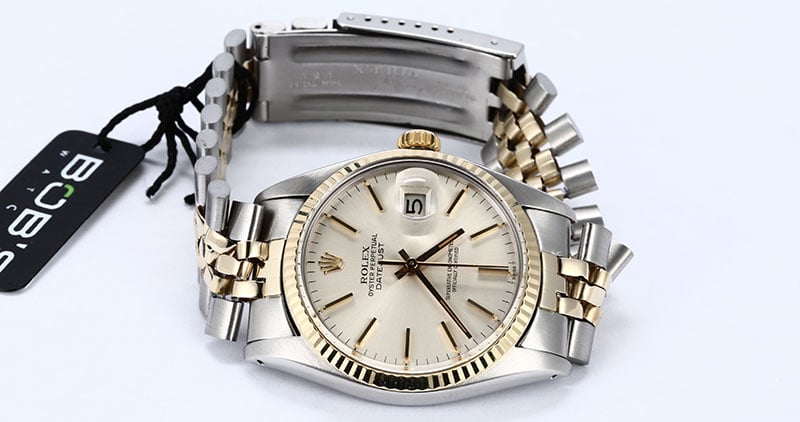 Vintage Rolex Datejust 16013 Silver Index Dial