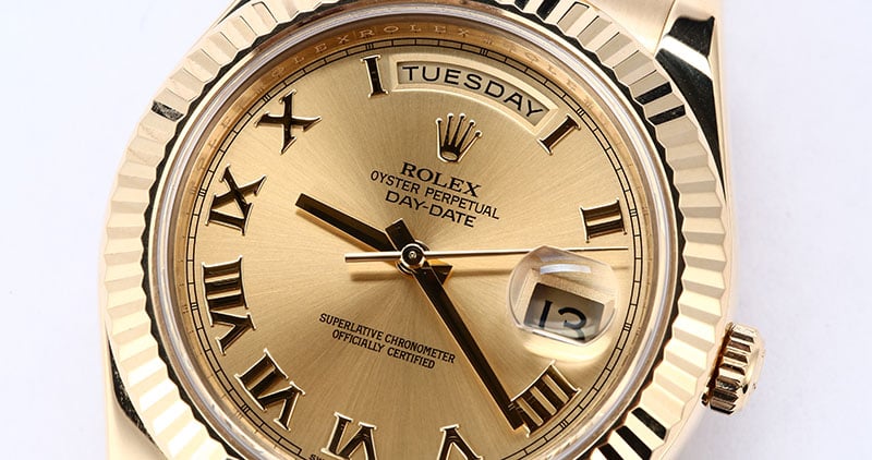 Rolex Day-Date 218238 Champagne Roman Dial