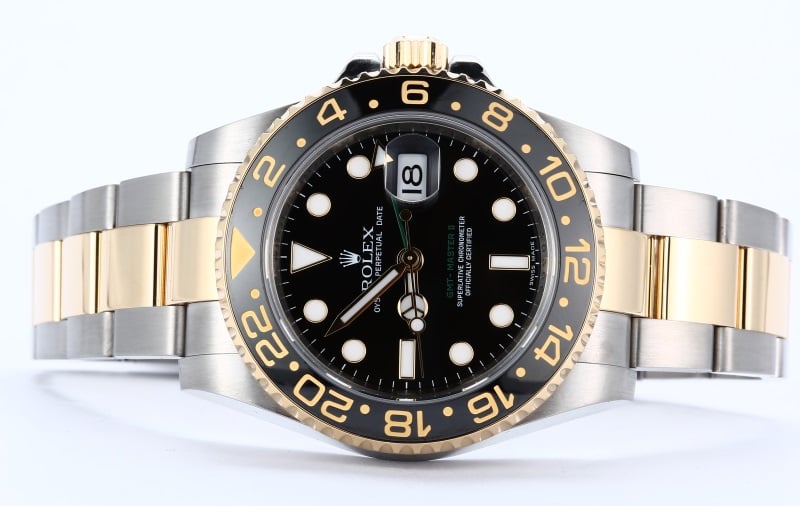 Rolex GMT Master II Steel and Gold 116713 Black