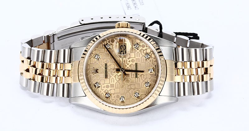 Rolex DateJust 16233 Champagne Jubilee Diamond Dial