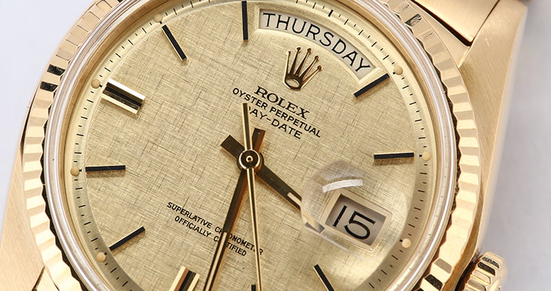 Vintage Rolex President 1803 Champagne Linen Dial