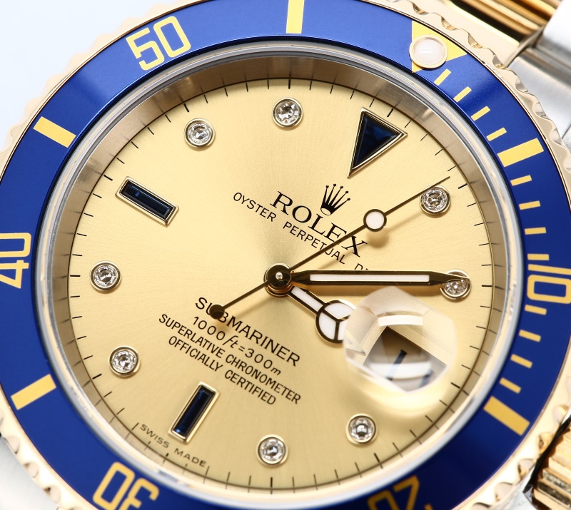 Rolex Submariner 16613T Champagne Serti Dial