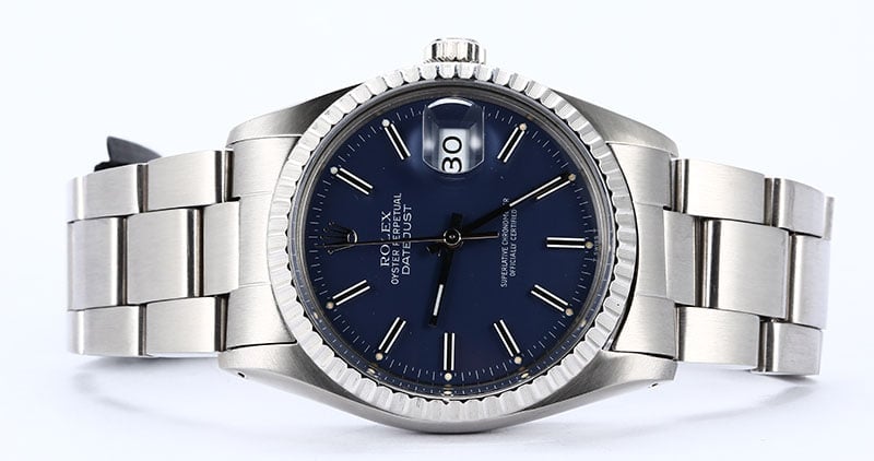 Rolex Datejust 16030 Steel Oyster Blue Dial