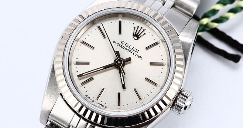 Rolex Ladies Oyster Perpetual 76094 Silver Dial