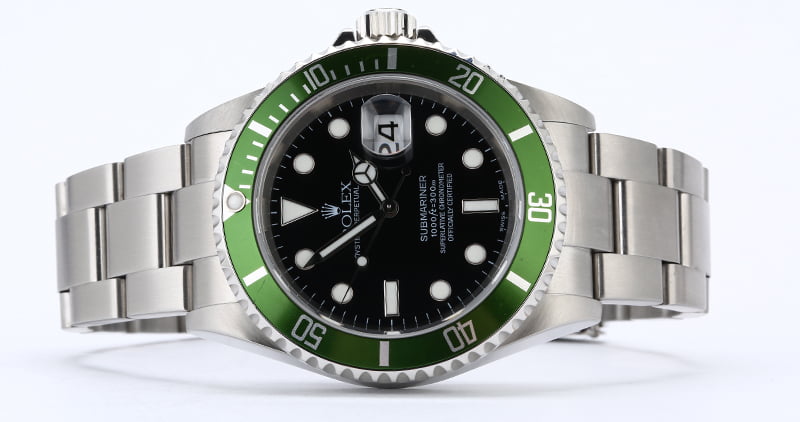 Certified Rolex Submariner 16610V Flat Four 'Kermit'