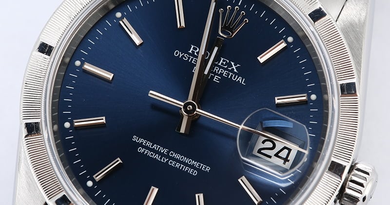 Rolex Date 15210 Blue Dial Steel Oyster