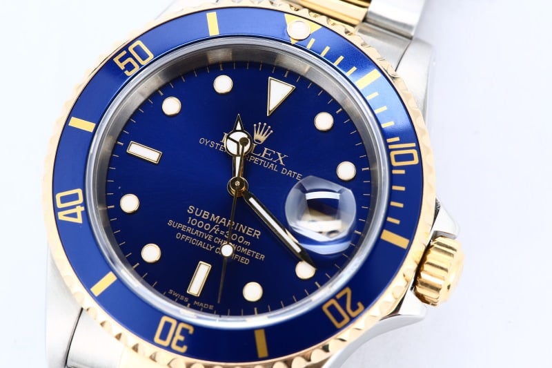 Rolex Submariner Two-Tone Blue Face 16613