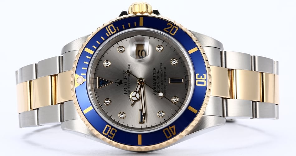 Rolex Serti Submariner 16613 Diamonds and Sapphires
