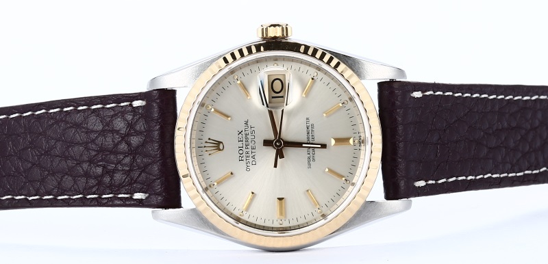 Rolex Datejust Two-Tone 16233 Leather Strap