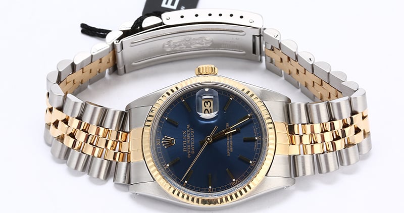 Two Tone Rolex Datejust 16013 Blue Dial