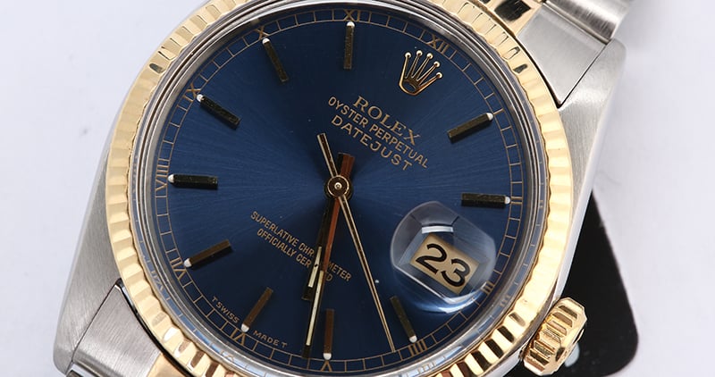 Two Tone Rolex Datejust 16013 Blue Dial