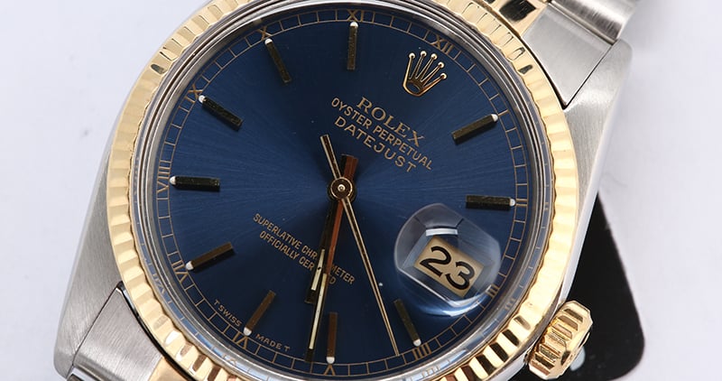 Two Tone Rolex Datejust 16013 Blue Dial