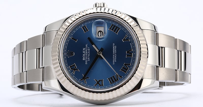 Rolex Datejust II Ref 116334 Blue Roman