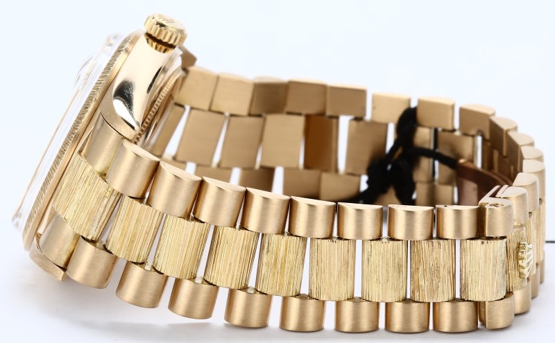 Rolex President 18k Gold Bark Finish 1807