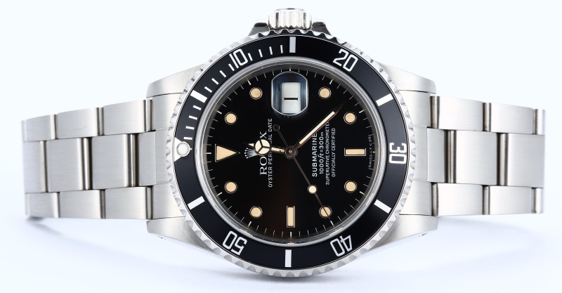 Black Rolex Submariner 168000 Stainless Steel