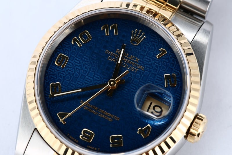 Datejust Rolex 16233 Blue Arabic Dial