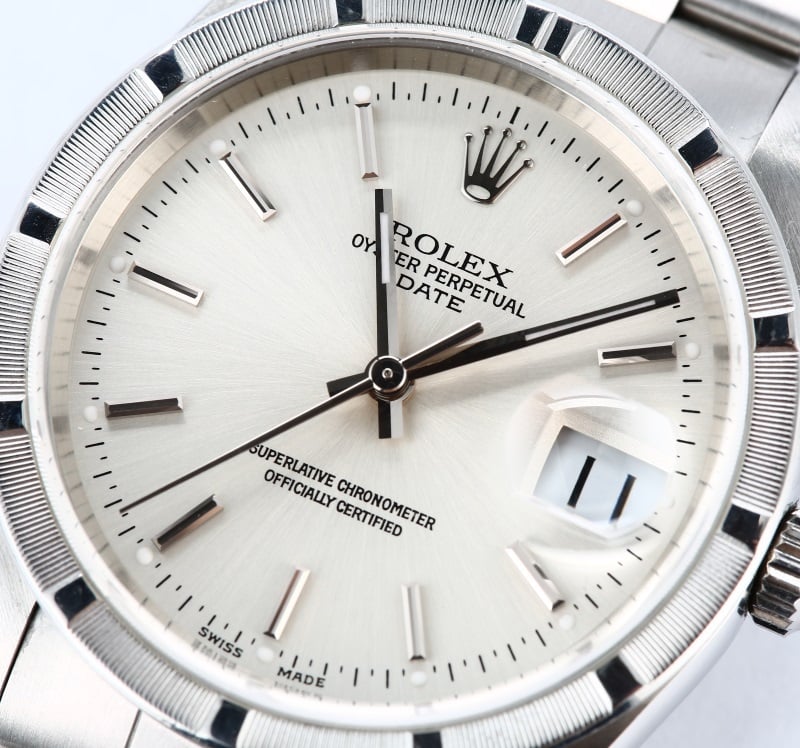 Rolex Stainless Date 15210 Silver Dial