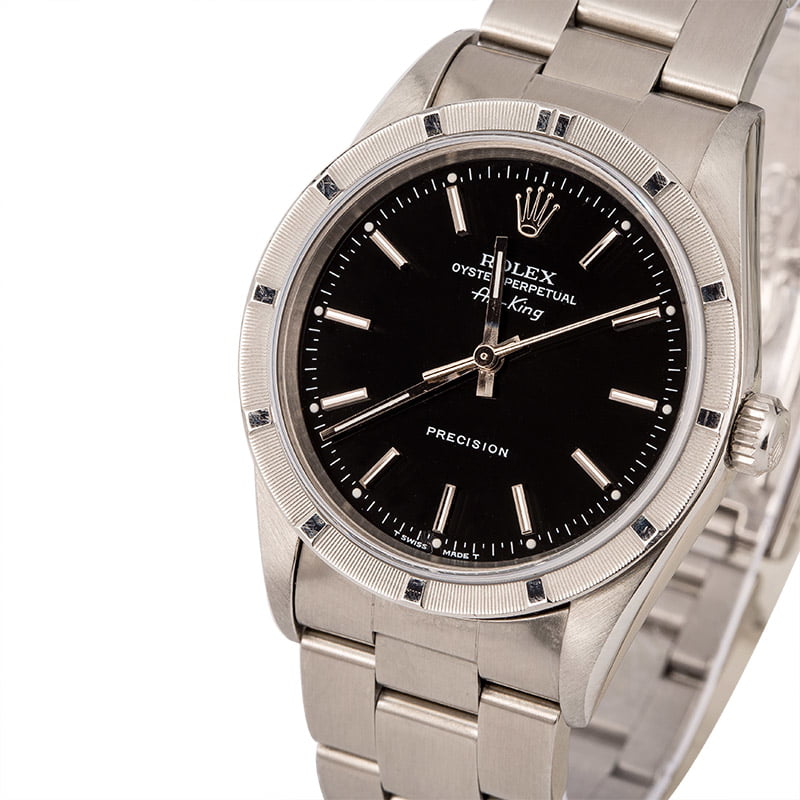 Pre Owned Rolex Air-King 14010 Black Index Dial